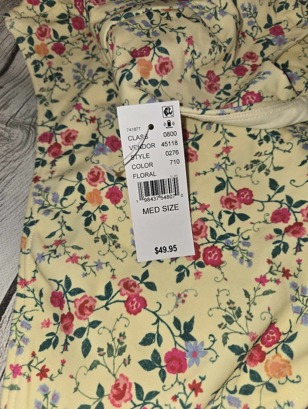 Amor y Besos Penelope Yellow Floral Halter One Piece Cheeky Swimsuit Pacsun - M - Picture 10 of 10